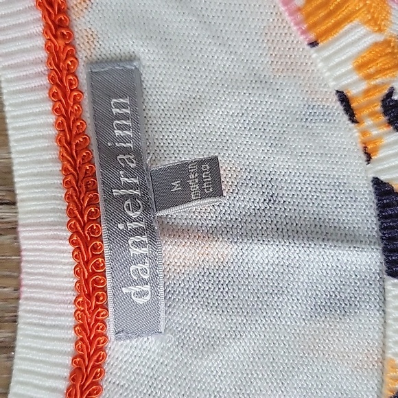 Daniel Rainn Orange and Purple Crew Neck Sweater - Picture 2 of 6